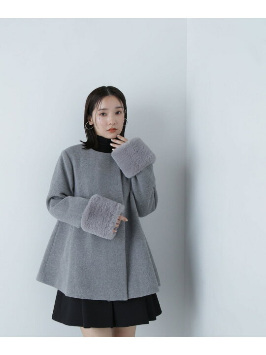楽天市場】【SALE／30%OFF】フェイクファースリーブハーフコート 24AW 