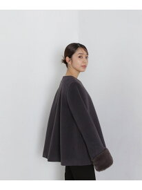 【SALE／30%OFF】フェイクファースリーブハーフコート 24AW NATURAL BEAUTY BASIC ナチュラルビューティベーシック ジャケット・アウター ブルゾン・ジャンパー グレー ベージュ【RBA_E】【送料無料】[Rakuten Fashion]