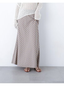 ＜N.＞チェックナロースカート NATURAL BEAUTY BASIC ナチュラルビューティベーシック スカート その他のスカート ブラウン オレンジ【先行予約】*【送料無料】[Rakuten Fashion]