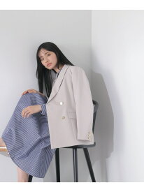 ダブルブレストボクシージャケット 24SS NATURAL BEAUTY BASIC ナチュラルビューティベーシック ジャケット・アウター ブルゾン・ジャンパー ネイビー グレー ベージュ【送料無料】[Rakuten Fashion]