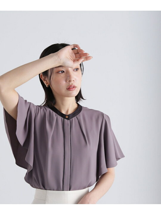 楽天市場】【SALE／10%OFF】バイカラートリミングブラウス NATURAL 