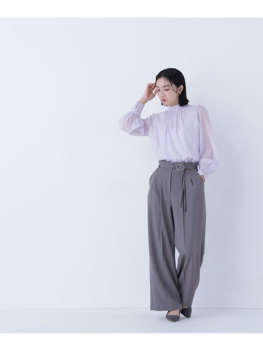 楽天市場】ハイネックボリュームシアーブラウス NATURAL BEAUTY BASIC 