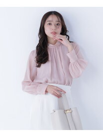 ハイネックボリュームシアーブラウス NATURAL BEAUTY BASIC ナチュラルビューティベーシック トップス シャツ・ブラウス パープル ベージュ ホワイト【送料無料】[Rakuten Fashion]