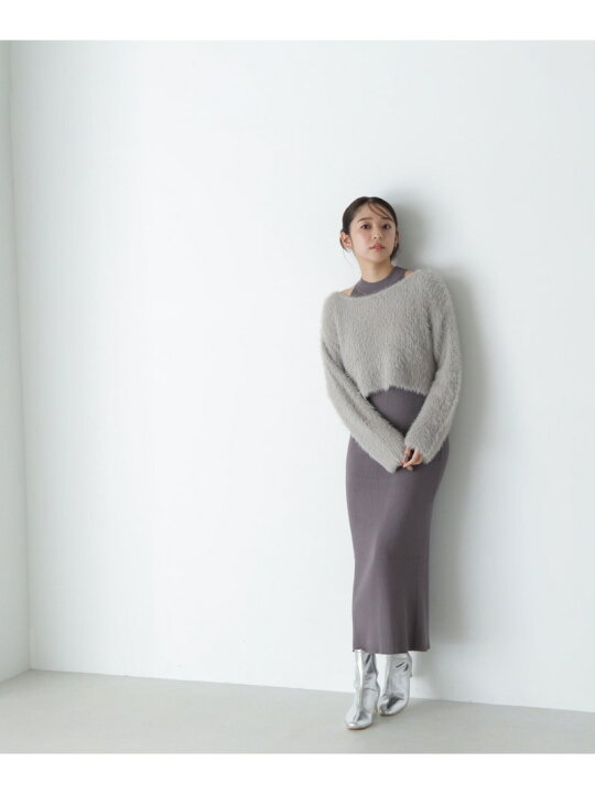楽天市場】【SALE／30%OFF】フェザーニットレイヤードワンピース 