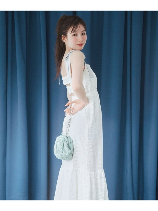 楽天市場】メッシュレースショルダーリボンワンピース NATURAL BEAUTY  