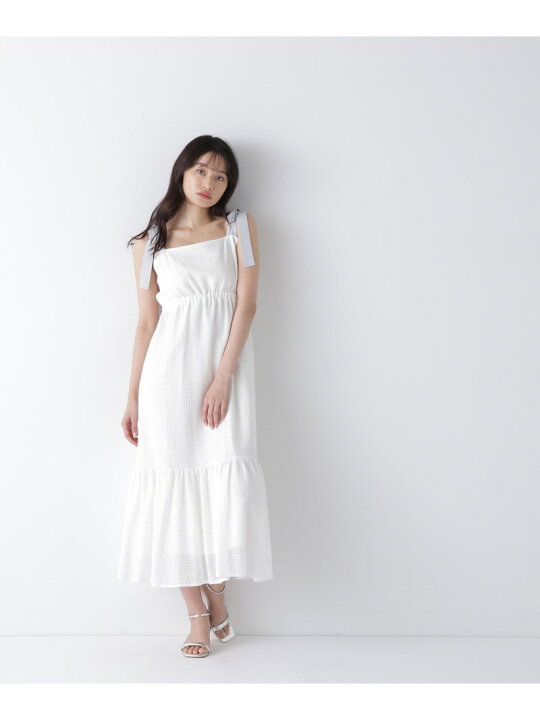 楽天市場】メッシュレースショルダーリボンワンピース NATURAL BEAUTY  