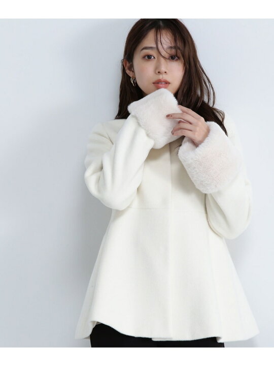 楽天市場】フェイクファースリーブペプラムコート 24AW NATURAL BEAUTY 