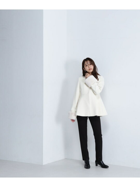 楽天市場】フェイクファースリーブペプラムコート 24AW NATURAL BEAUTY 