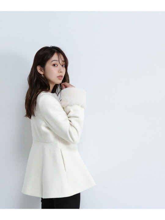 楽天市場】フェイクファースリーブペプラムコート 24AW NATURAL BEAUTY 