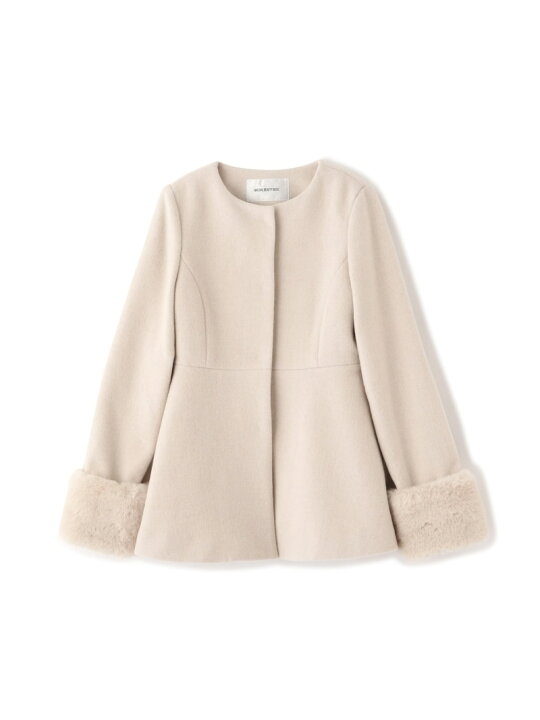 楽天市場】フェイクファースリーブペプラムコート 24AW NATURAL BEAUTY 