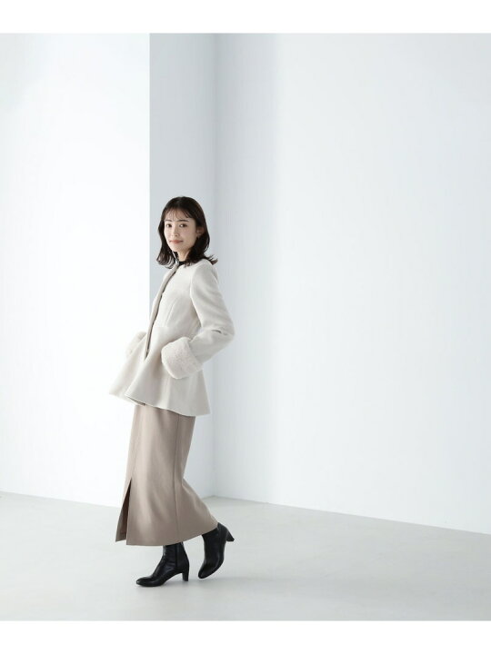 楽天市場】フェイクファースリーブペプラムコート 24AW NATURAL BEAUTY 