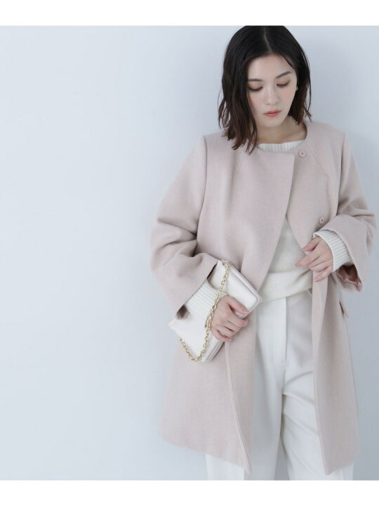 楽天市場】【SALE／10%OFF】ノーカラーミドルコート 24AW NATURAL 