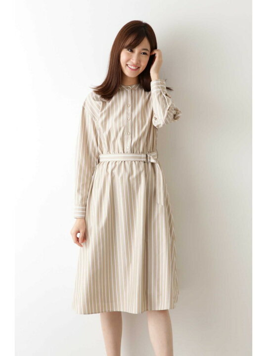楽天市場 Sale 70 Off 洗える ストライプシャツワンピース Natural Beauty Basic ナチュラルビューティベーシック ワンピース ワンピースその他 ベージュ ブルー Rba E Rakuten Fashion Natural Beauty Basic