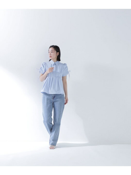 楽天市場】ギャザースリーブペプラムシャツ NATURAL BEAUTY BASIC 