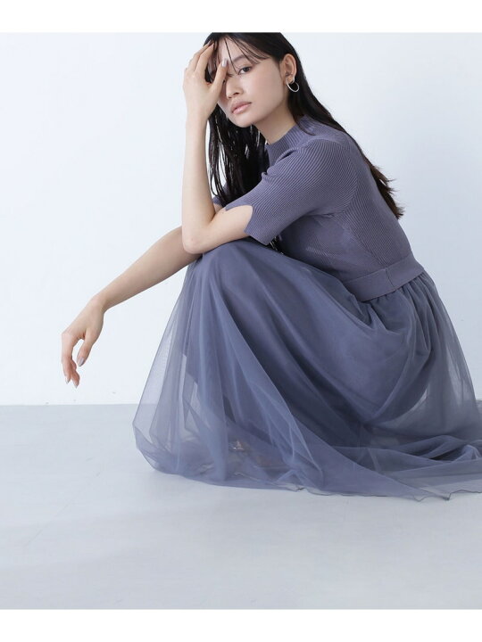 楽天市場】チュールドッキングニットワンピース NATURAL BEAUTY BASIC  