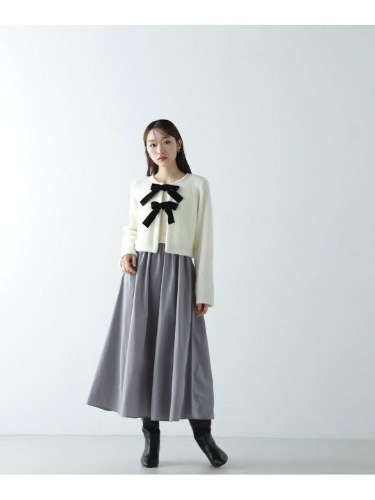 楽天市場】ベロアリボンカーデ&リブキャミワンピース NATURAL BEAUTY 
