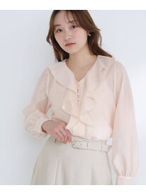 フロントフリルブラウス NATURAL BEAUTY BASIC ナチュラルビューティベーシック トップス シャツ・ブラウス ピンク【送料無料】[Rakuten Fashion]