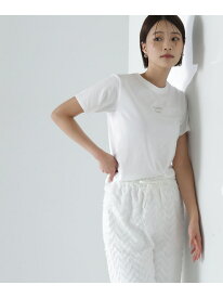メタルプレート刺繍Tシャツ NATURAL BEAUTY BASIC ナチュラルビューティベーシック トップス カットソー・Tシャツ ホワイト グレー ベージュ[Rakuten Fashion]