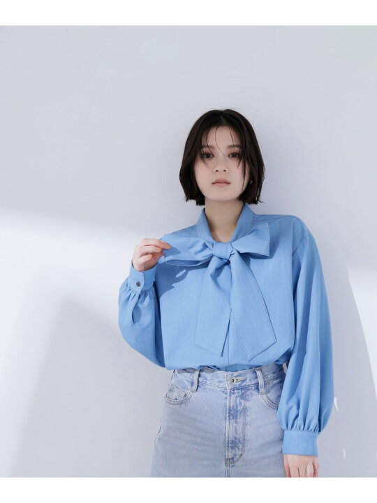 楽天市場】シャンブレーボウタイブラウス NATURAL BEAUTY BASIC 