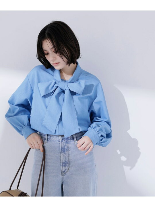 楽天市場】シャンブレーボウタイブラウス NATURAL BEAUTY BASIC 