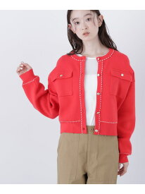 【SALE／30%OFF】＜N.＞ステッチニットジャケット NATURAL BEAUTY BASIC ナチュラルビューティベーシック トップス ニット レッド ホワイト ブラック【RBA_E】【送料無料】[Rakuten Fashion]