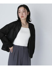 【SALE／50%OFF】メッシュブルゾン NATURAL BEAUTY BASIC ナチュラルビューティベーシック ジャケット・アウター ブルゾン・ジャンパー ブラック ホワイト【RBA_E】【送料無料】[Rakuten Fashion]