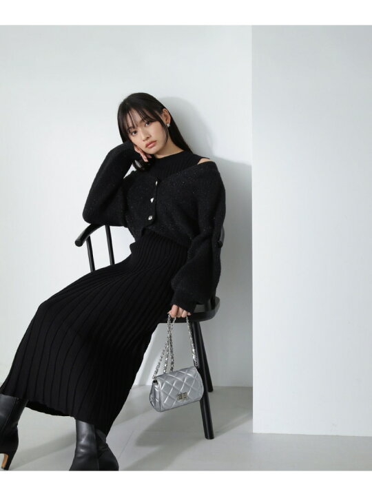 楽天市場】ビジューカーデセットニットワンピース NATURAL BEAUTY  