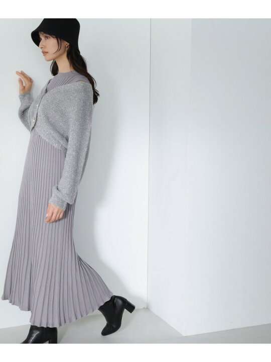 楽天市場】ビジューカーデセットニットワンピース NATURAL BEAUTY  