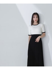 【SALE／50%OFF】バイカラーラインニットワンピース NATURAL BEAUTY BASIC ナチュラルビューティベーシック スカート その他のスカート ブルー ブラック【RBA_E】【送料無料】[Rakuten Fashion]