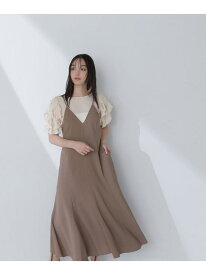 【SALE／30%OFF】Vネックマチフレアキャミワンピース NATURAL BEAUTY BASIC ナチュラルビューティベーシック ワンピース・ドレス ワンピース ブラック ブラウン【RBA_E】【送料無料】[Rakuten Fashion]