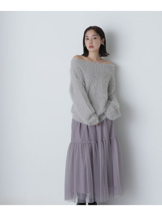 楽天市場】【SALE／50%OFF】シャギーニット&チュールスカート NATURAL 