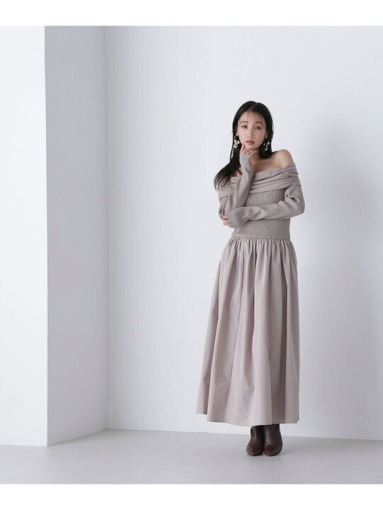 楽天市場】【SALE／50%OFF】オフショルドッキングニットワンピース 