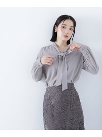 【SALE／10%OFF】リボンボウタイブラウス NATURAL BEAUTY BASIC ナチュラルビューティベーシック トップス シャツ・ブラウス ブラウン ホワイト ブルー【RBA_E】【送料無料】[Rakuten Fashion]