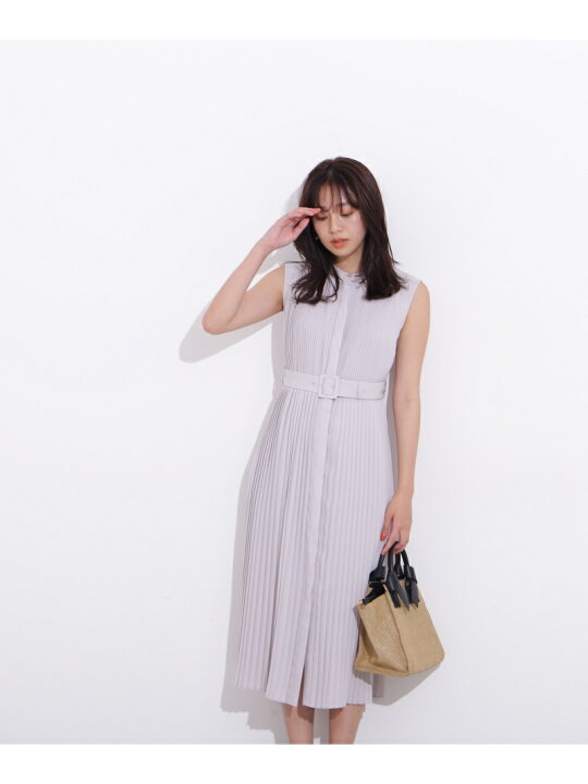 楽天市場】バックルベルトプリーツワンピース NATURAL BEAUTY BASIC 
