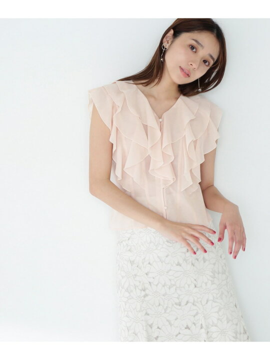 楽天市場】シアーラッフルフリルブラウス NATURAL BEAUTY BASIC 