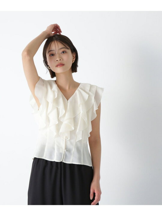 楽天市場】シアーラッフルフリルブラウス NATURAL BEAUTY BASIC 
