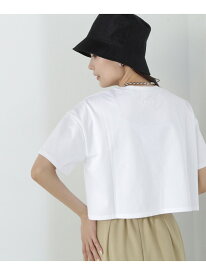 バックエンボスクロップドTシャツ NATURAL BEAUTY BASIC ナチュラルビューティベーシック トップス カットソー・Tシャツ ホワイト ピンク[Rakuten Fashion]