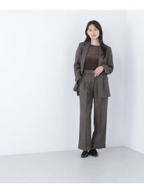 シャークスキン SETUPストレートテーパードパンツ NATURAL BEAUTY BASIC ナチュラルビューティベーシック パンツ その他のパンツ ネイビー【先行予約】*【送料無料】[Rakuten Fashion]