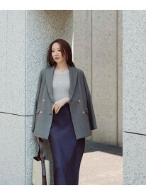 ダブルブレストボクシージャケット NATURAL BEAUTY BASIC ナチュラルビューティベーシック ジャケット・アウター ブルゾン・ジャンパー ネイビー【送料無料】[Rakuten Fashion]