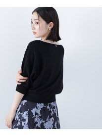 【SALE／50%OFF】総針ベーシックシリーズ バイカラードルマンニット NATURAL BEAUTY BASIC ナチュラルビューティベーシック トップス ニット ブラック ブラウン ピンク ブルー【RBA_E】[Rakuten Fashion]