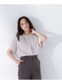 フロントタックフレアスリーブブラウス NATURAL BEAUTY BASIC ナチュラルビューティベーシック トップス シャツ・ブラウス ピンク ブルー ホワイト【先行予約】*【送料無料】[Rakuten Fashion]