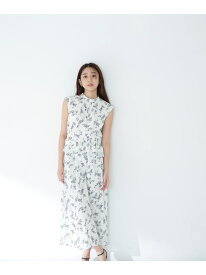 【SALE／30%OFF】フラワーシャーリングブラウス&スカート NATURAL BEAUTY BASIC ナチュラルビューティベーシック ワンピース・ドレス ワンピース グリーン【RBA_E】【送料無料】[Rakuten Fashion]