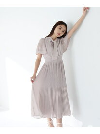 【SALE／30%OFF】楊柳ボウタイワンピース NATURAL BEAUTY BASIC ナチュラルビューティベーシック ワンピース・ドレス ワンピース ブルー ピンク ブラウン【RBA_E】【送料無料】[Rakuten Fashion]