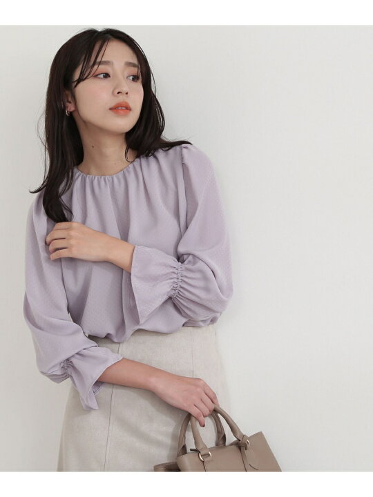 楽天市場】【SALE／50%OFF】ギャザーネックサテンドビードットブラウス 