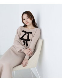 ベロアリボンニットセットアップ NATURAL BEAUTY BASIC ナチュラルビューティベーシック スカート その他のスカート ブラック ベージュ【送料無料】[Rakuten Fashion]