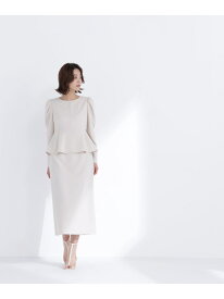 【SALE／50%OFF】ラインパールペプラムワンピース NATURAL BEAUTY BASIC ナチュラルビューティベーシック ワンピース・ドレス ワンピース ベージュ グレー ネイビー【RBA_E】【送料無料】[Rakuten Fashion]