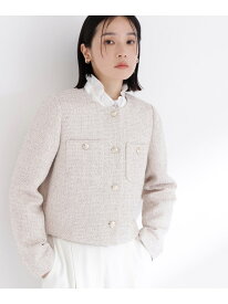 ツイードノーカラージャケット NATURAL BEAUTY BASIC ナチュラルビューティベーシック ジャケット・アウター ブルゾン・ジャンパー ブラック ブラウン【先行予約】*【送料無料】[Rakuten Fashion]