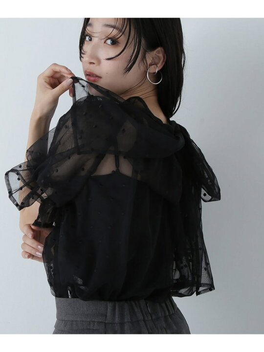 楽天市場】バックリボンチュールドットブラウス NATURAL BEAUTY BASIC 
