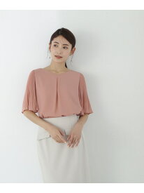 フレアスリーブ楊柳ブラウス NATURAL BEAUTY BASIC ナチュラルビューティベーシック トップス シャツ・ブラウス ピンク ホワイト ブルー【送料無料】[Rakuten Fashion]