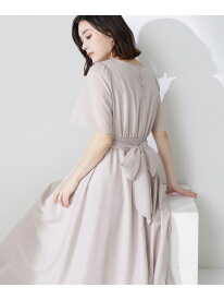 【SALE／50%OFF】カシュクールバックリボンワンピース NATURAL BEAUTY BASIC ナチュラルビューティベーシック ワンピース・ドレス ワンピース ブルー グレー ベージュ【RBA_E】【送料無料】[Rakuten Fashion]